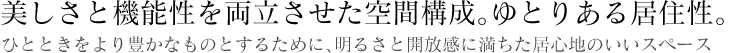 美しさと機能性を両立させた空間構成。ゆとりある居住性。