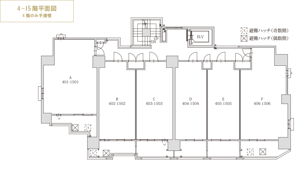 4～15階平面図 兼 配置図